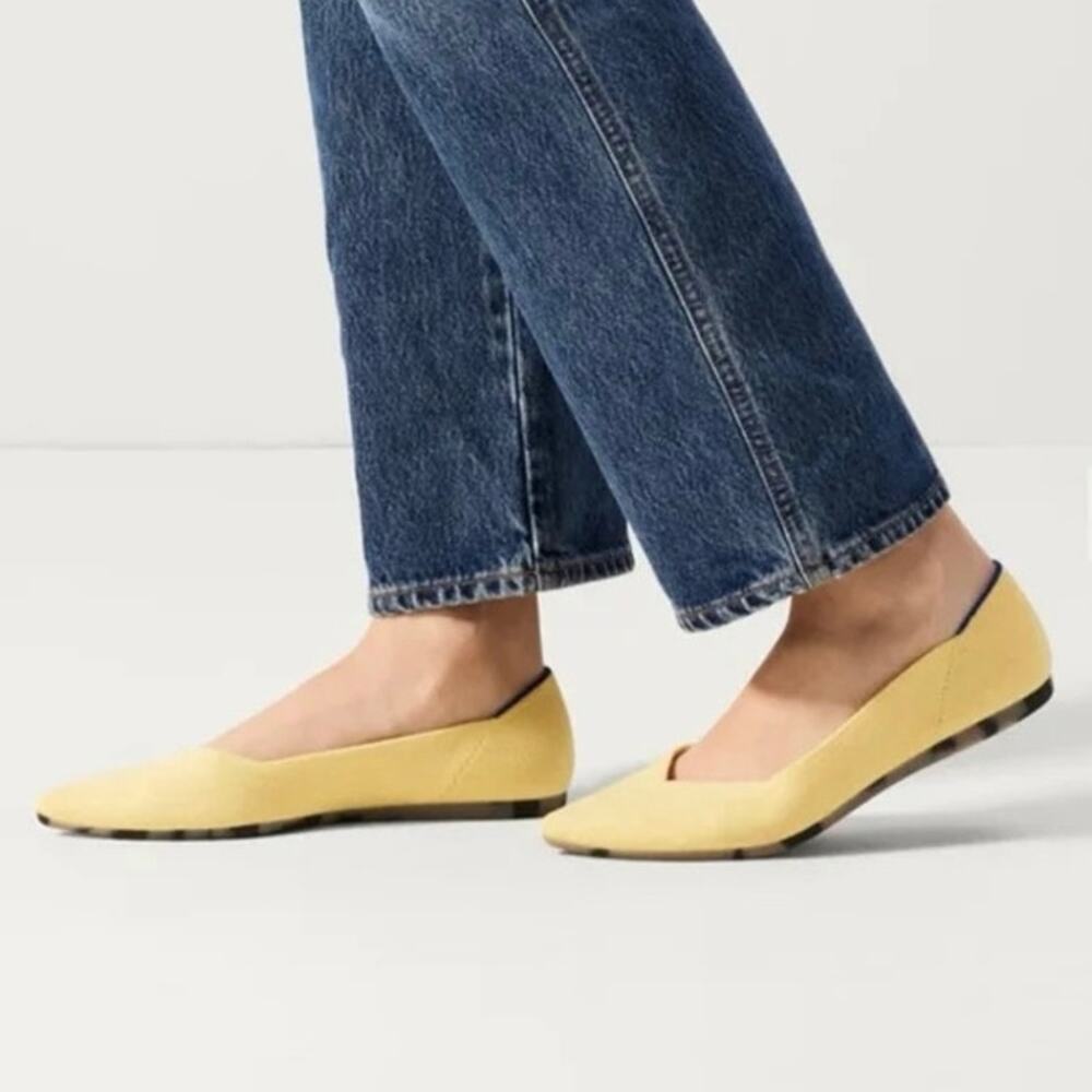 Rothy’s The Point Flat Yellow Knit Size 9 (Fits 9.5) NWT - Picture 2 of 7